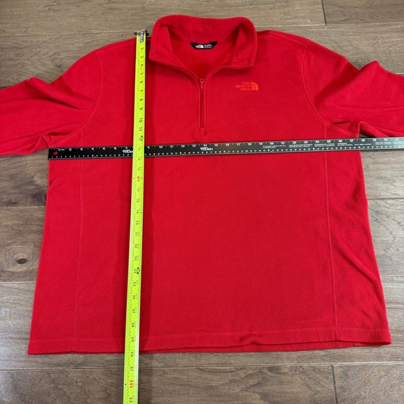 The North Face Red Fleece 1/4 Zip Pullover Mens XXL Regular - Picture 6 of 8